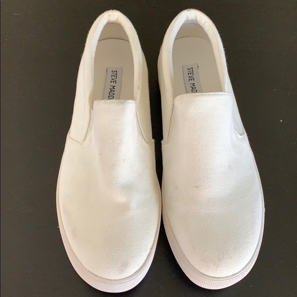 Steve Madden White Platform Slip-on Shoe